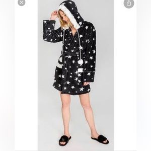 PJ Salvage Plush Dreamer Stars Black Robe